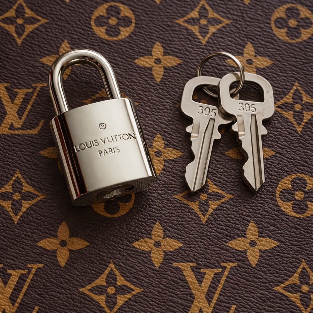 Louis Vuitton Silver Lock #305 and 2 Keys (necklace included) - Picture 9 of 11